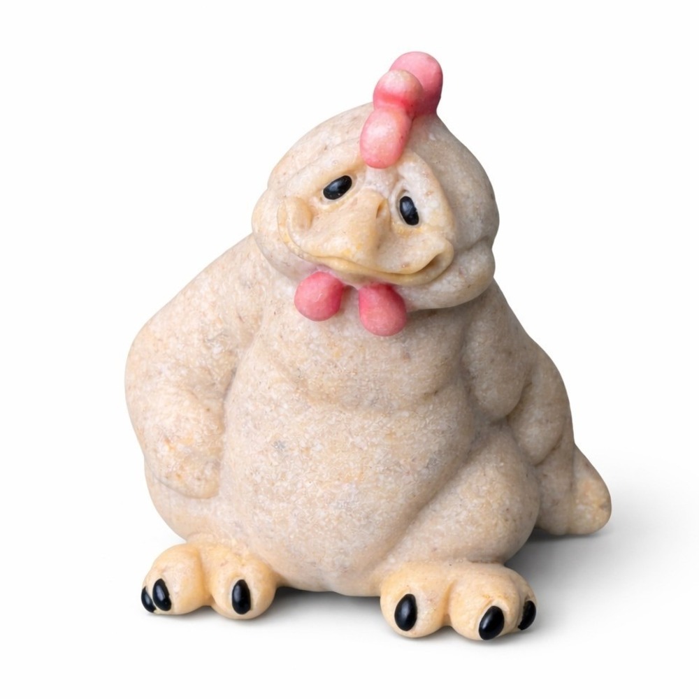 Quarry Critters Cheeks Chicken Figurine 2002 Second Nature Stone‎
